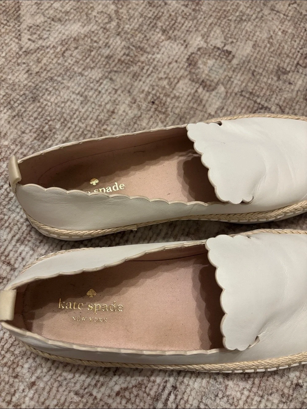 Kate Spade White Scalloped Slip-On Espadrille for Women